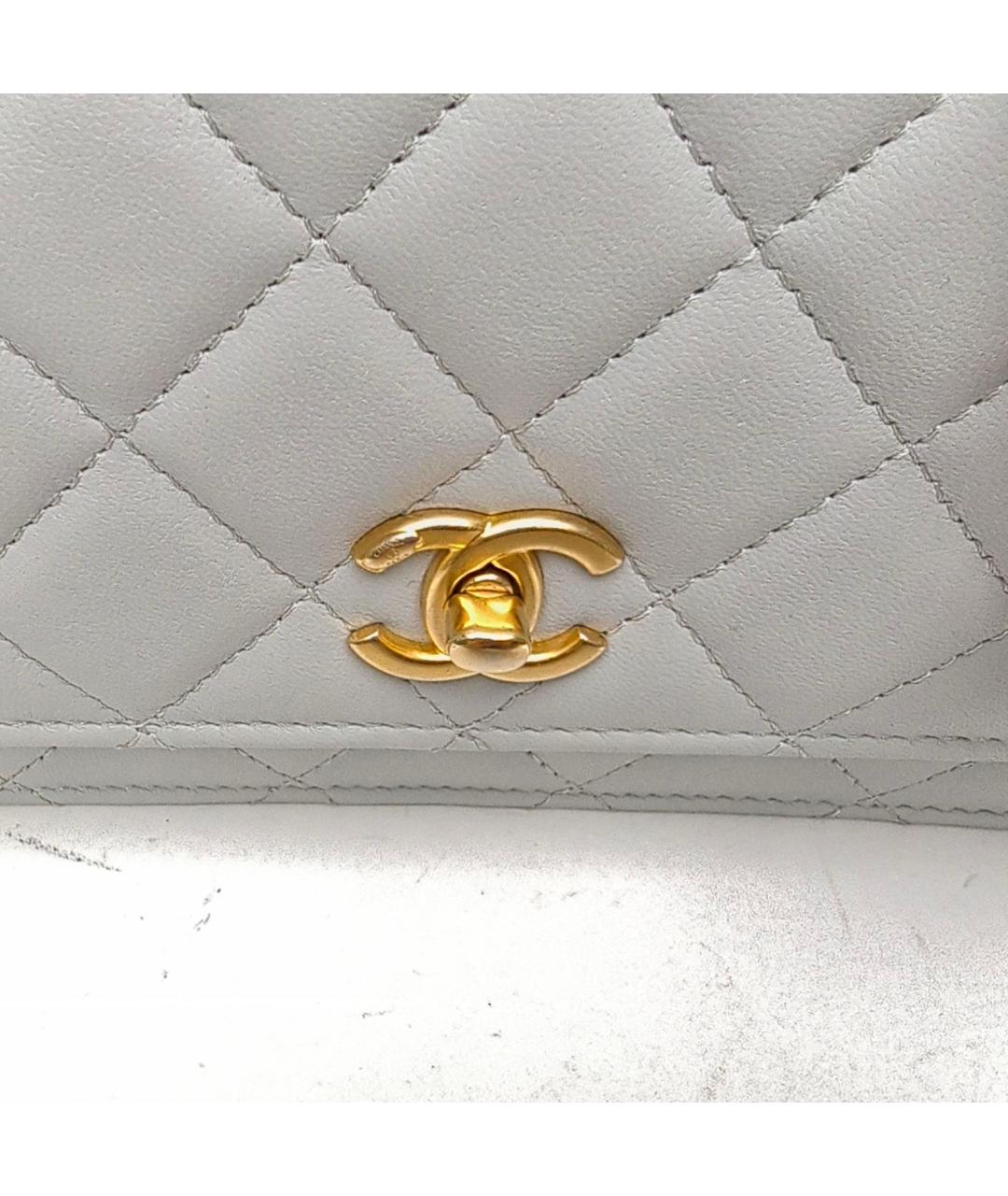 CHANEL Серая кожаная сумка через плечо, фото 8