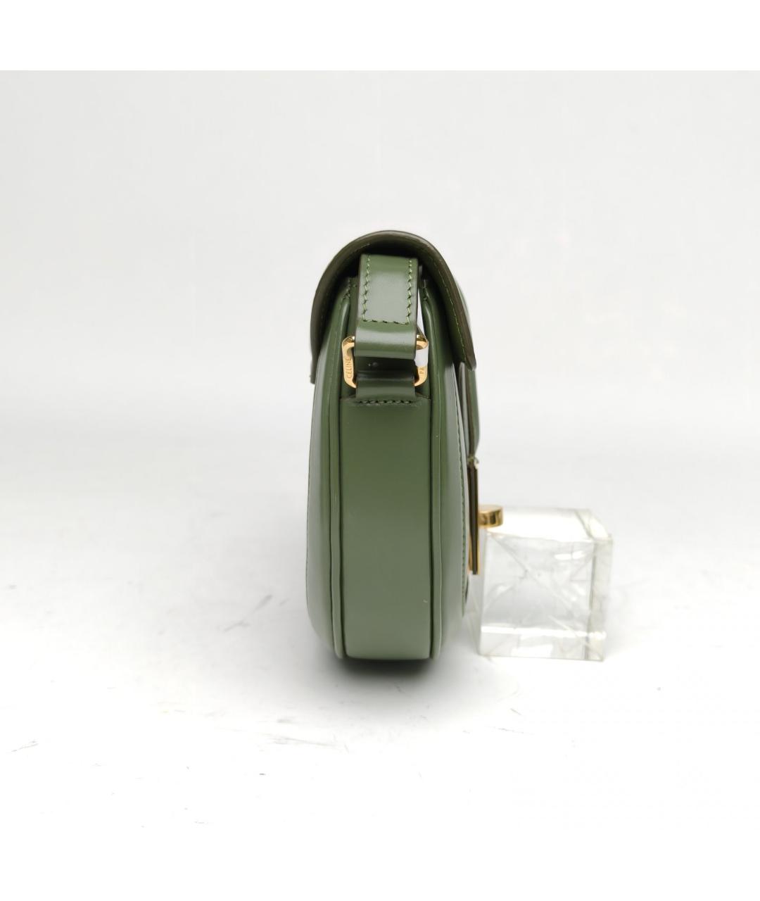 CELINE Зеленая кожаная сумка через плечо, фото 5
