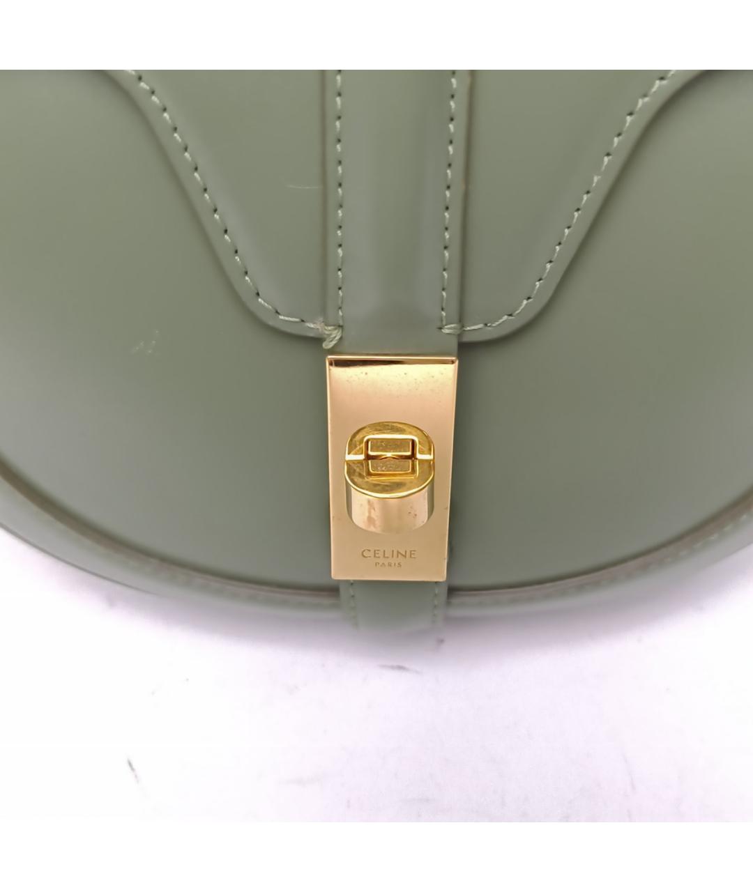 CELINE Зеленая кожаная сумка через плечо, фото 7