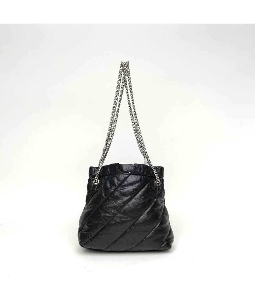 BALENCIAGA Черная кожаная сумка через плечо, фото 4