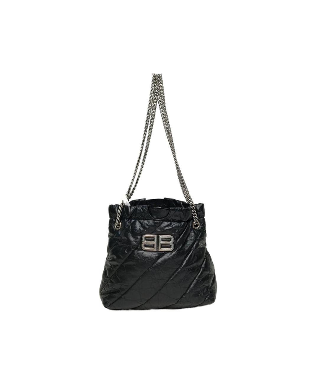 BALENCIAGA Черная кожаная сумка через плечо, фото 10