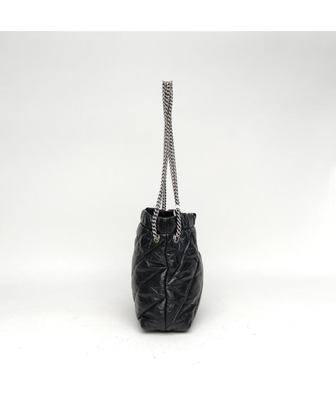 BALENCIAGA Черная кожаная сумка через плечо, фото 5