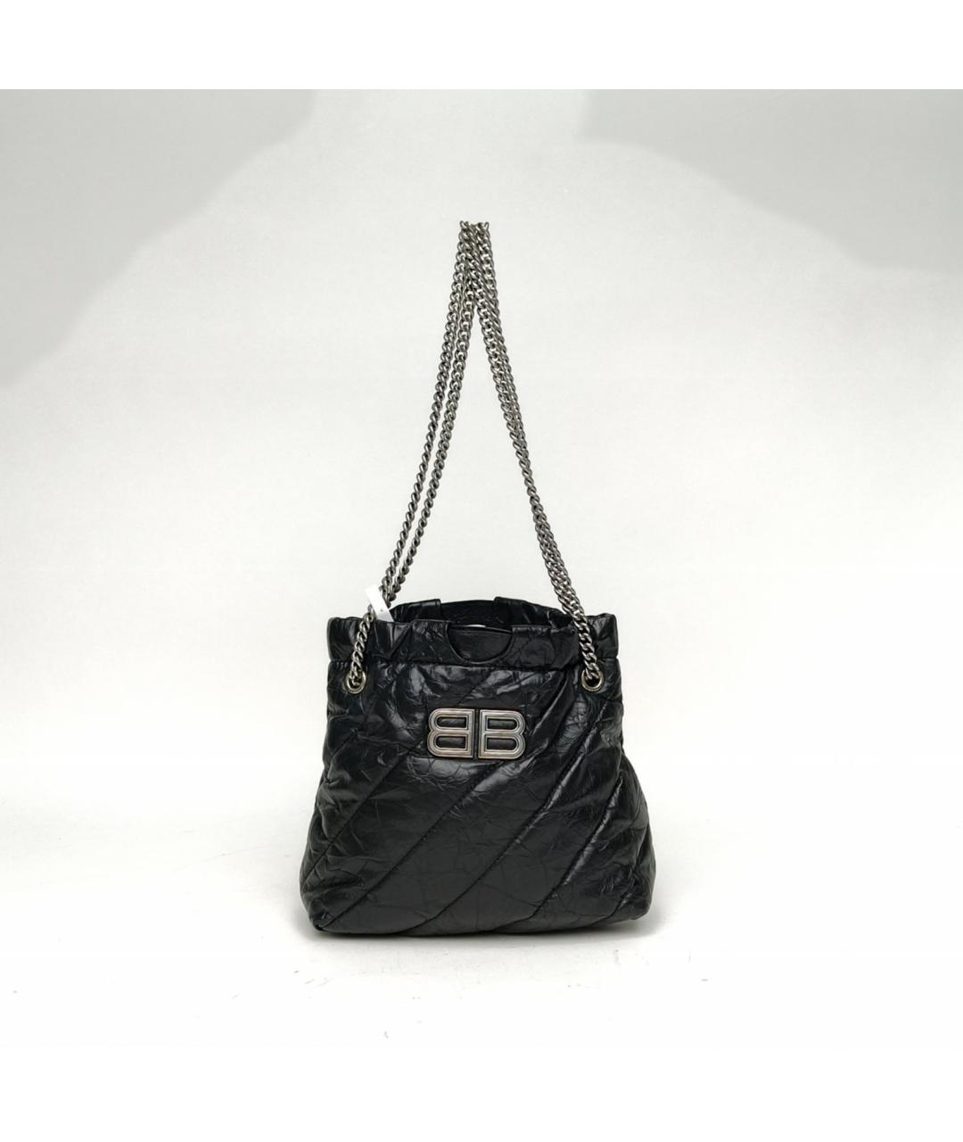 BALENCIAGA Черная кожаная сумка через плечо, фото 2