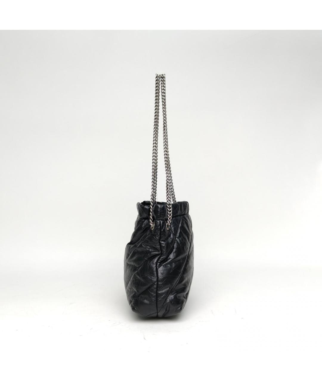 BALENCIAGA Черная кожаная сумка через плечо, фото 3