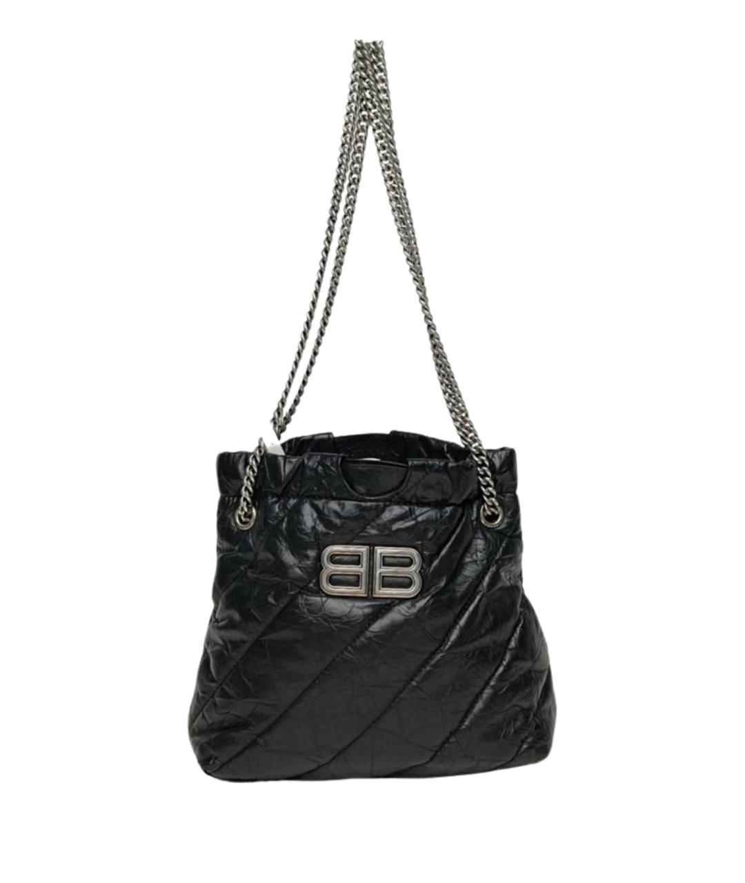 BALENCIAGA Черная кожаная сумка через плечо, фото 1