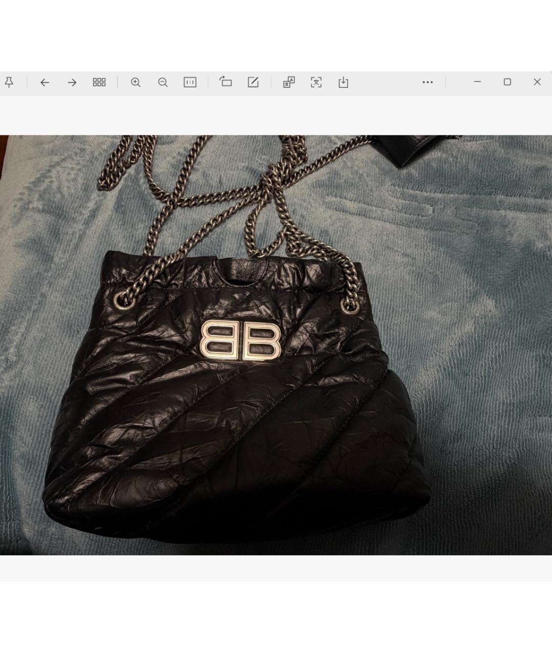 BALENCIAGA Черная кожаная сумка через плечо, фото 9