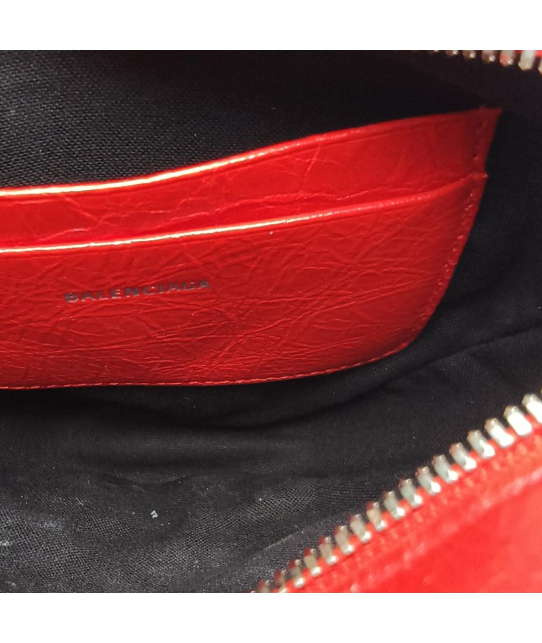 BALENCIAGA Красная кожаная сумка через плечо, фото 7