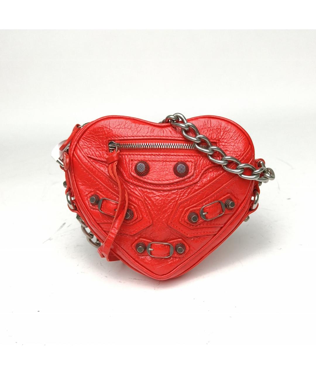 BALENCIAGA Красная кожаная сумка через плечо, фото 2