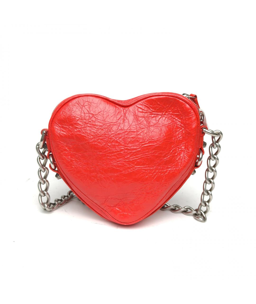 BALENCIAGA Красная кожаная сумка через плечо, фото 4