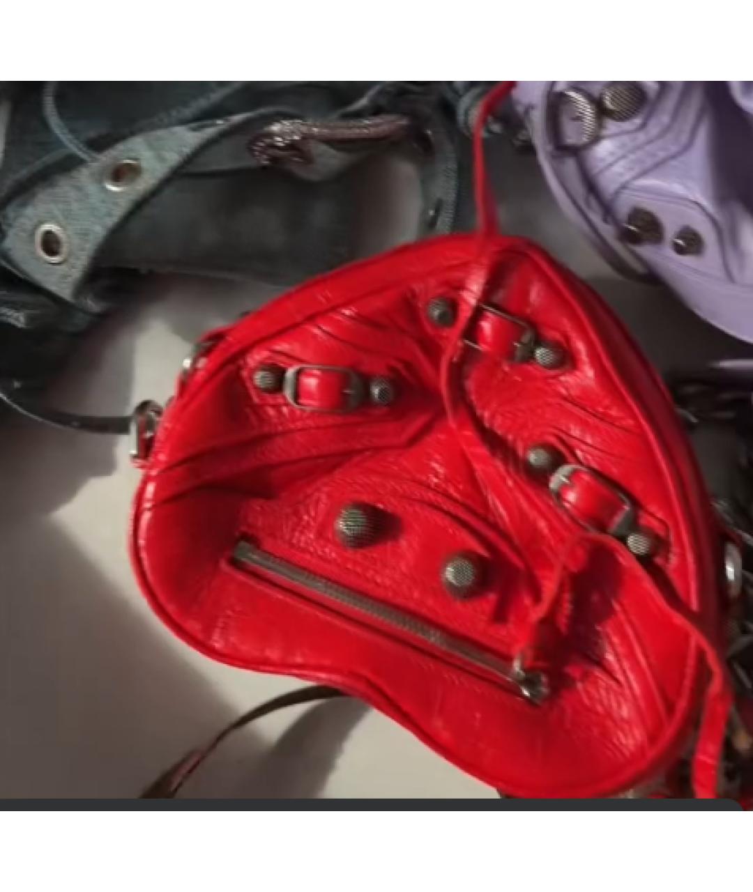 BALENCIAGA Красная кожаная сумка через плечо, фото 8