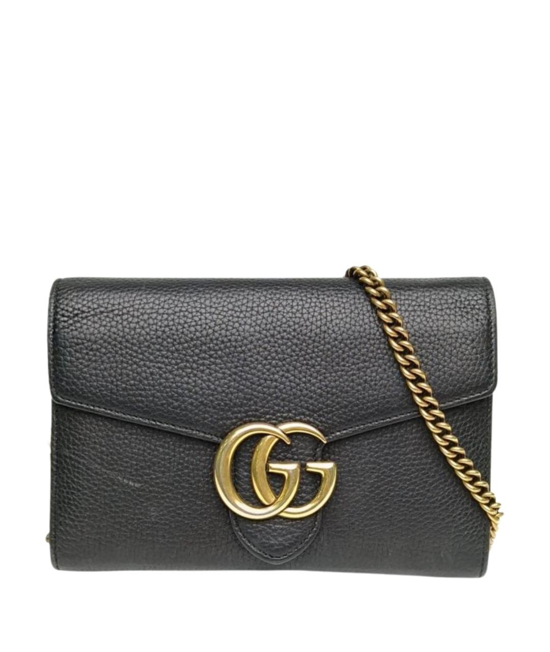 GUCCI Черная кожаная сумка через плечо, фото 1