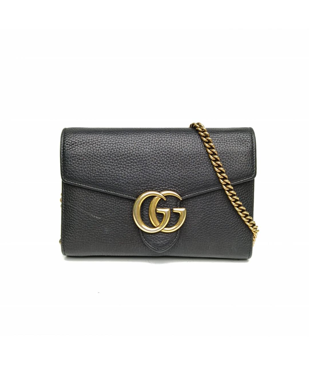 GUCCI Черная кожаная сумка через плечо, фото 2