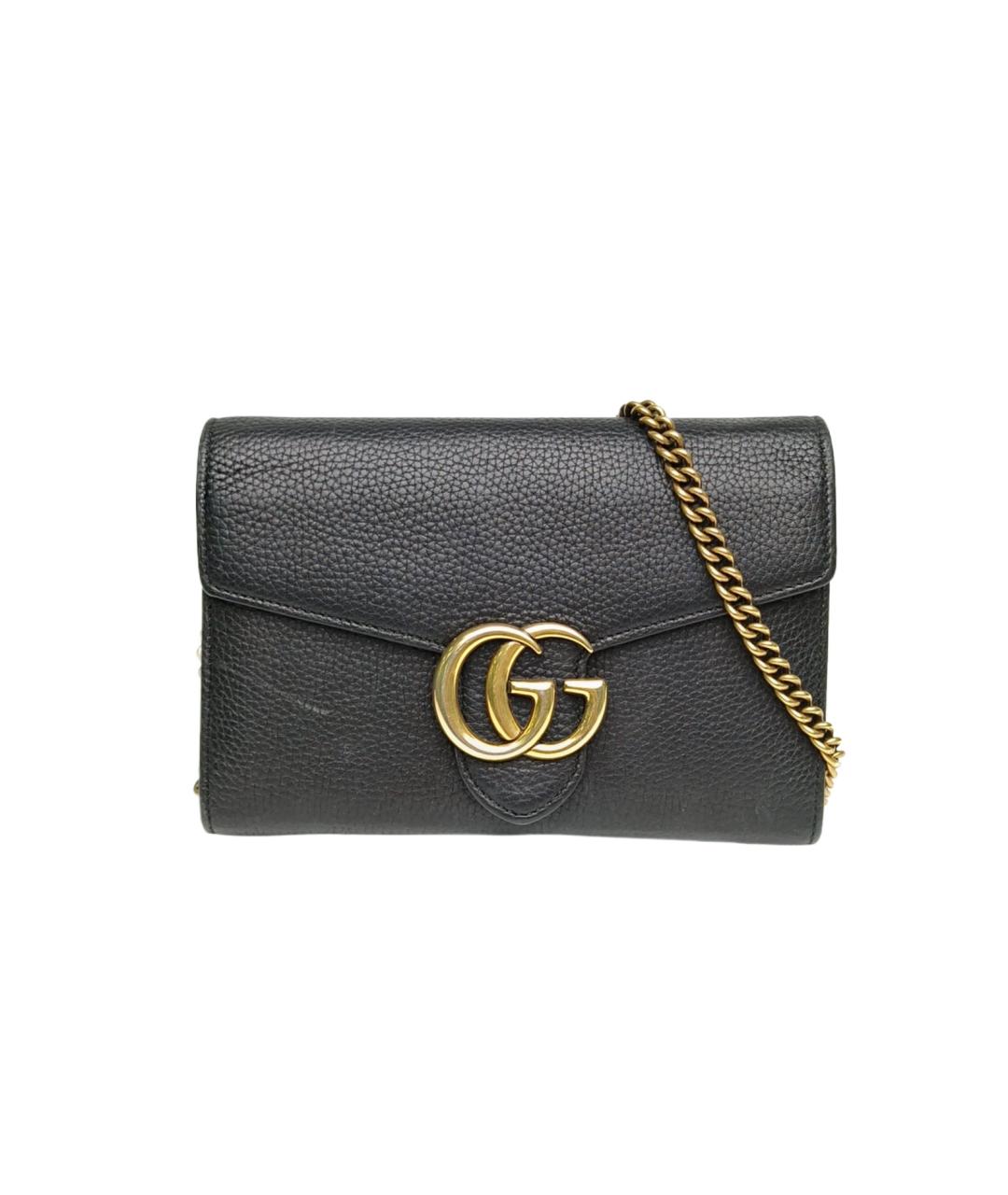 GUCCI Черная кожаная сумка через плечо, фото 10