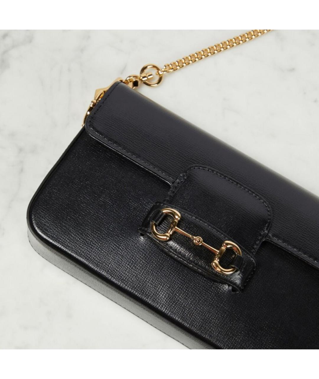 GUCCI Черная кожаная сумка через плечо, фото 2