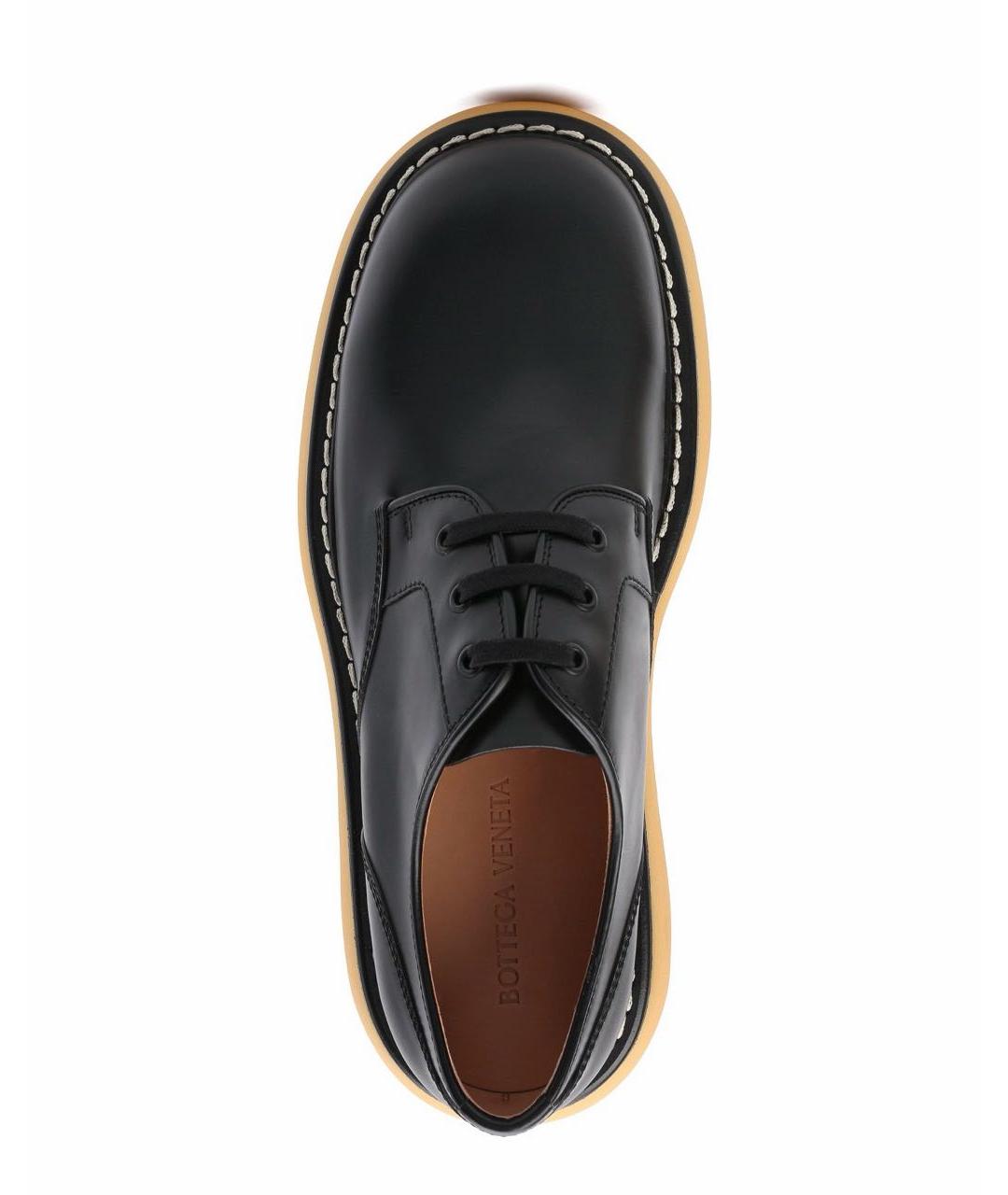 BOTTEGA VENETA Черные кожаные низкие ботинки, фото 4