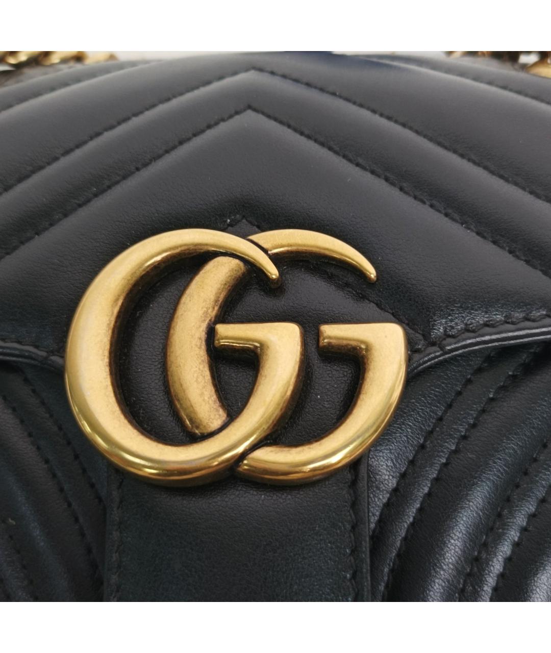 GUCCI Черная кожаная сумка через плечо, фото 7