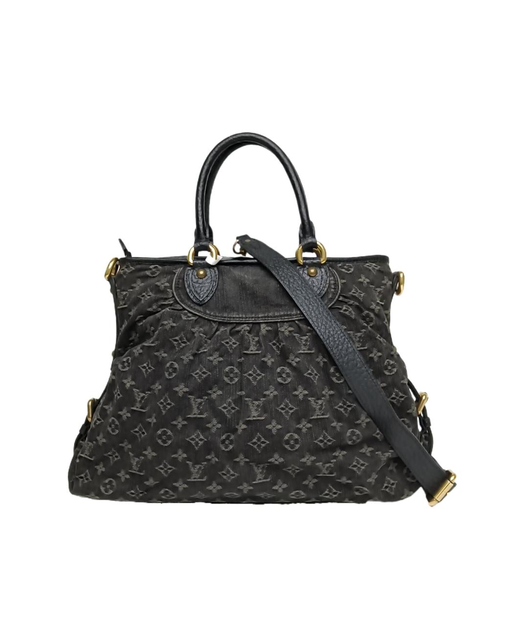 LOUIS VUITTON Черная деним сумка тоут, фото 8