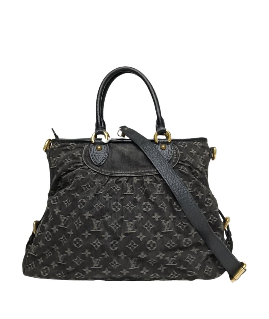 LOUIS VUITTON Черная деним сумка тоут, фото 1