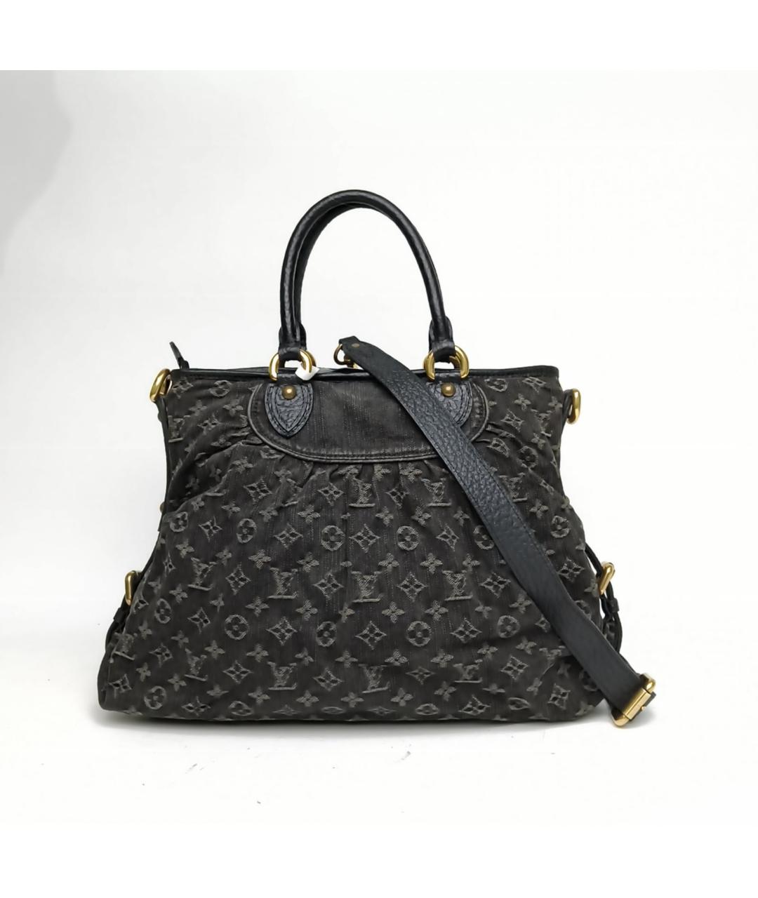 LOUIS VUITTON Черная деним сумка тоут, фото 2