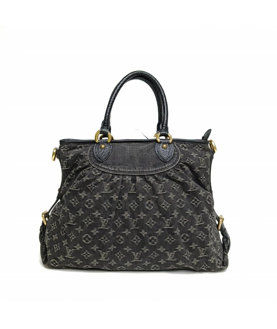 LOUIS VUITTON Черная деним сумка тоут, фото 3