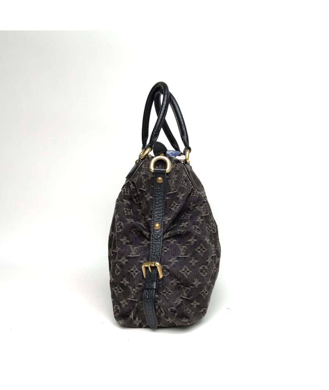 LOUIS VUITTON Черная деним сумка тоут, фото 4