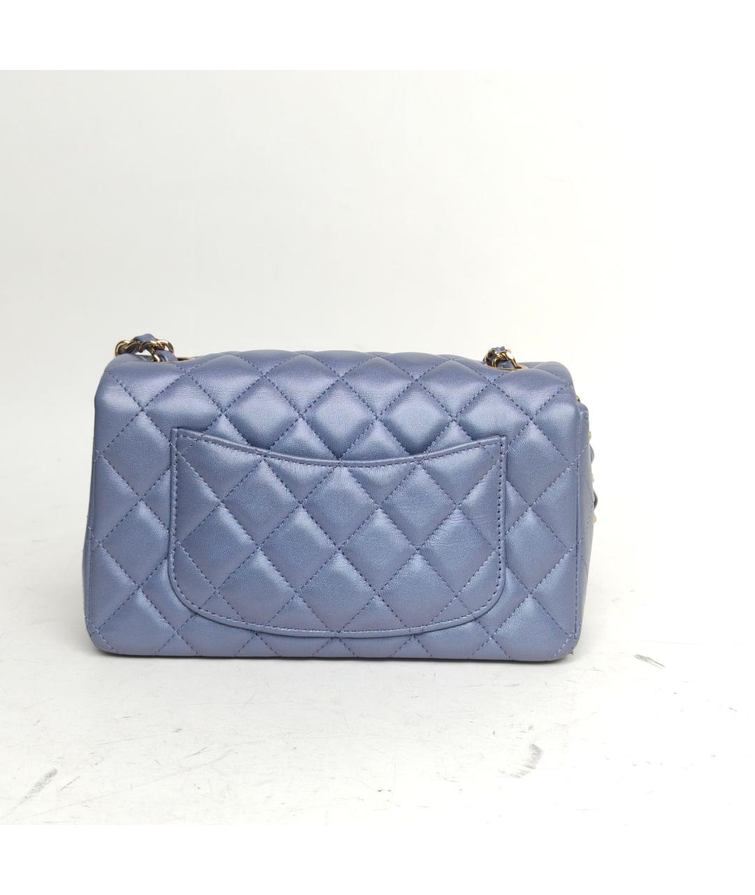 CHANEL Синяя кожаная сумка через плечо, фото 4