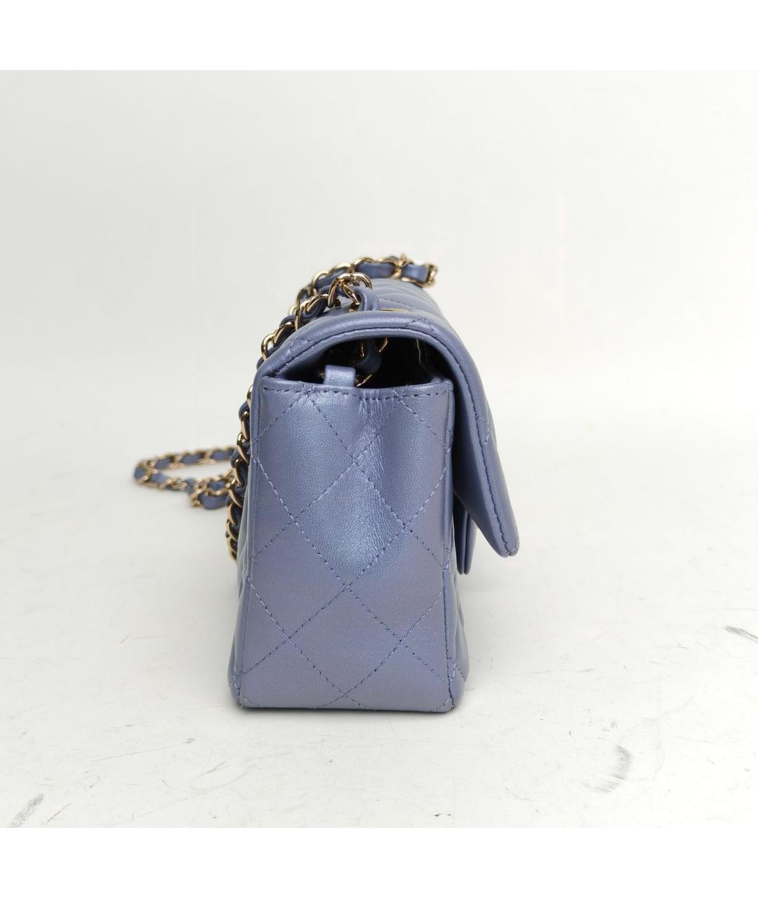 CHANEL Синяя кожаная сумка через плечо, фото 5