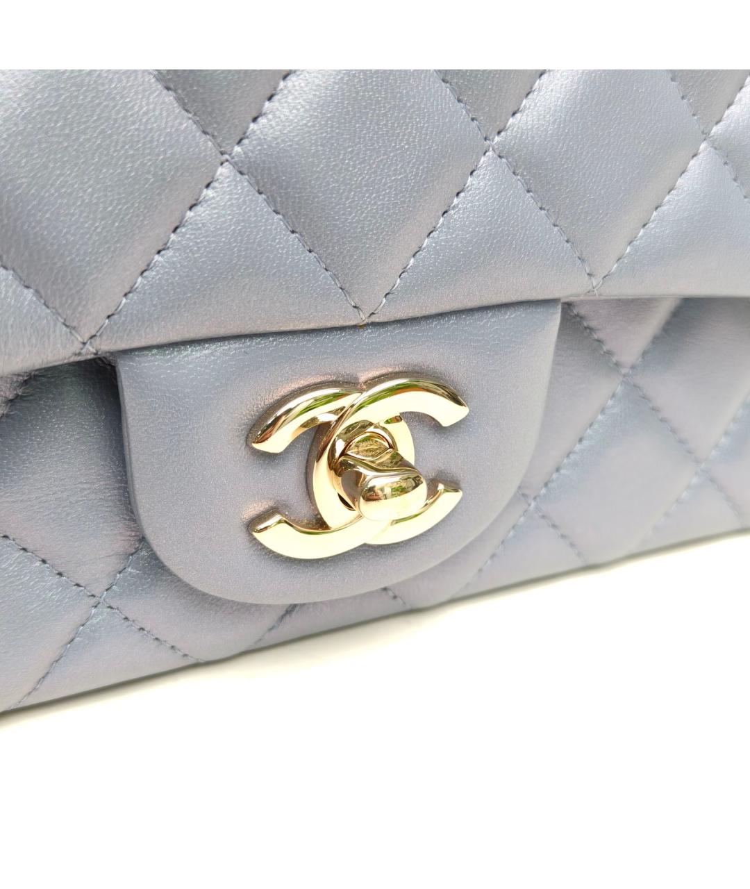 CHANEL Синяя кожаная сумка через плечо, фото 7