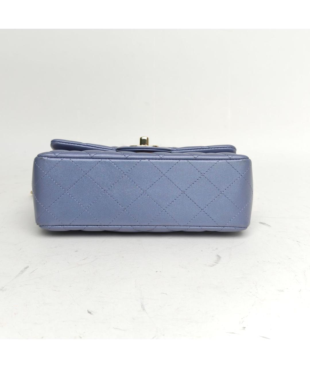 CHANEL Синяя кожаная сумка через плечо, фото 6