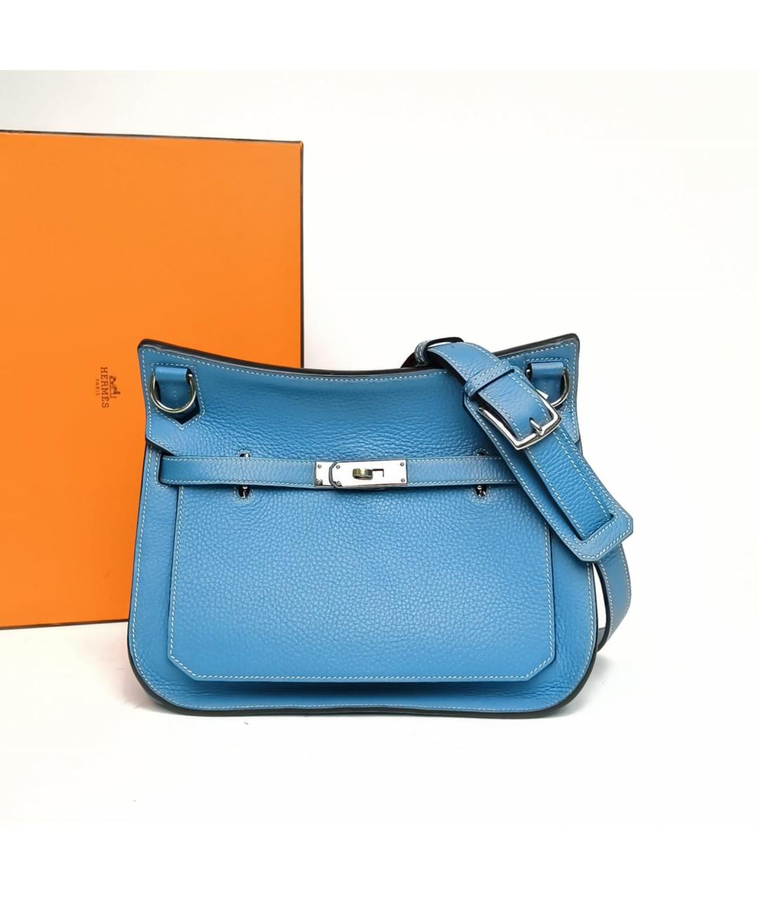 HERMES Голубая кожаная сумка через плечо, фото 9