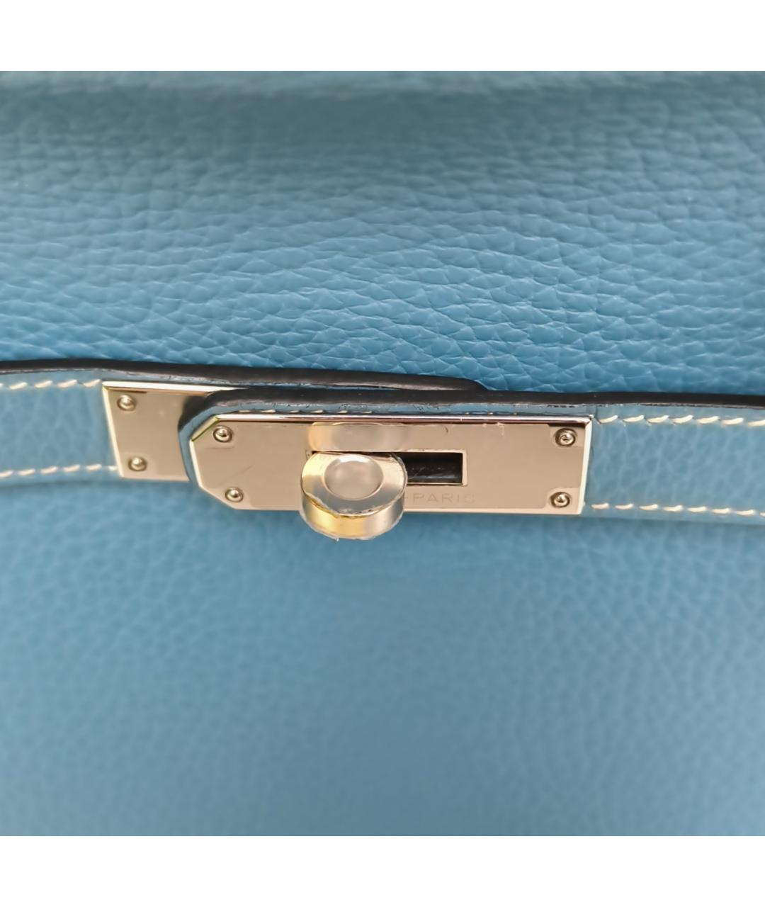 HERMES Голубая кожаная сумка через плечо, фото 7