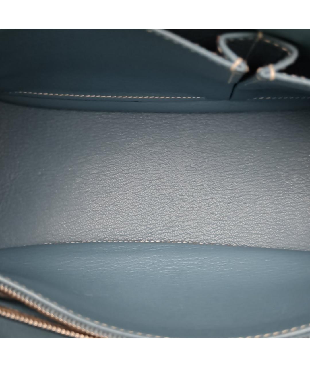 HERMES Голубая кожаная сумка через плечо, фото 8