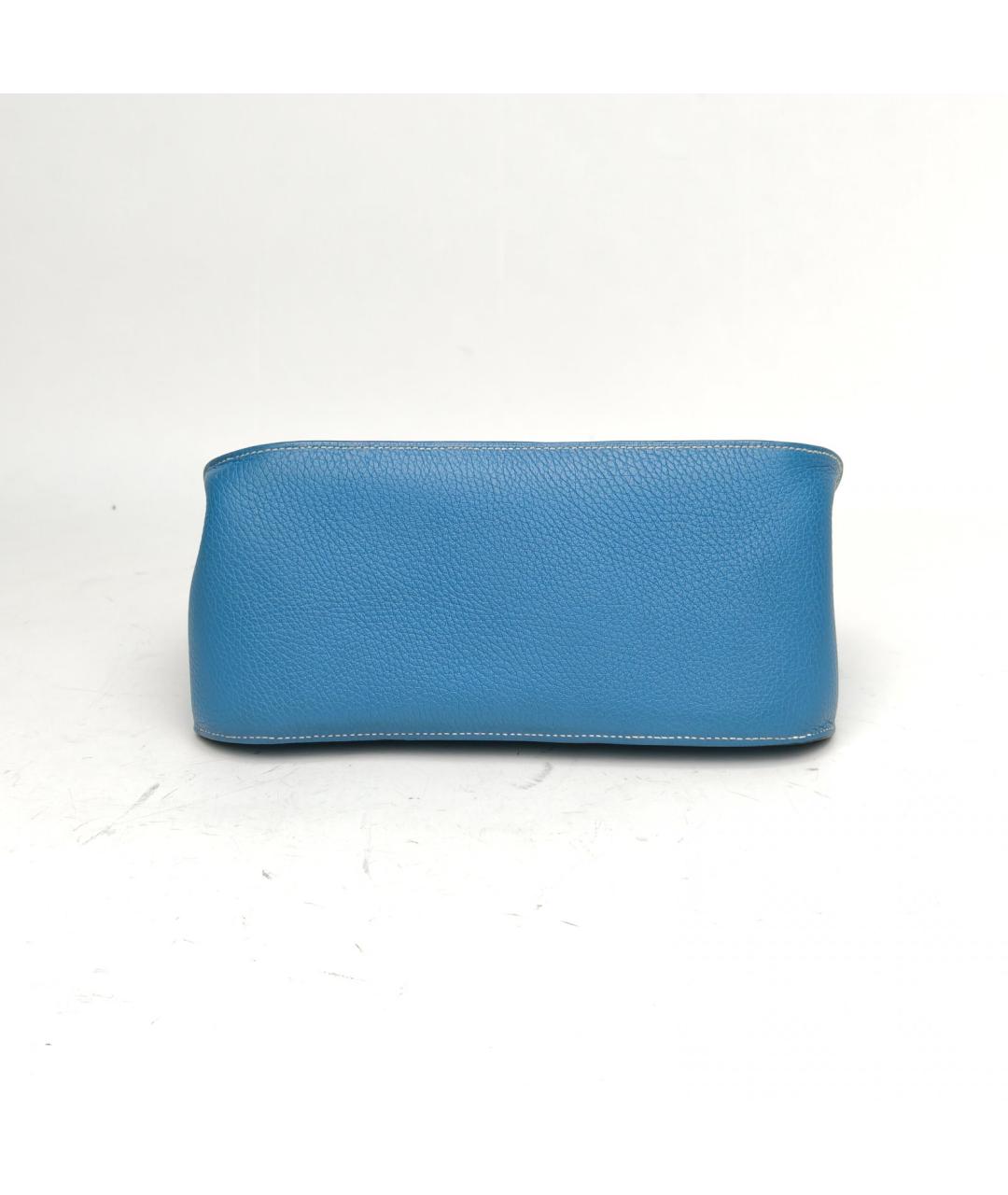 HERMES Голубая кожаная сумка через плечо, фото 6