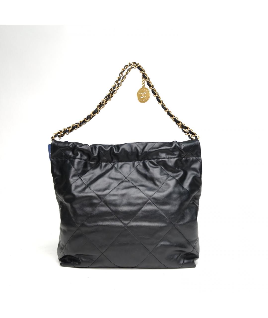 CHANEL Черная кожаная сумка тоут, фото 4