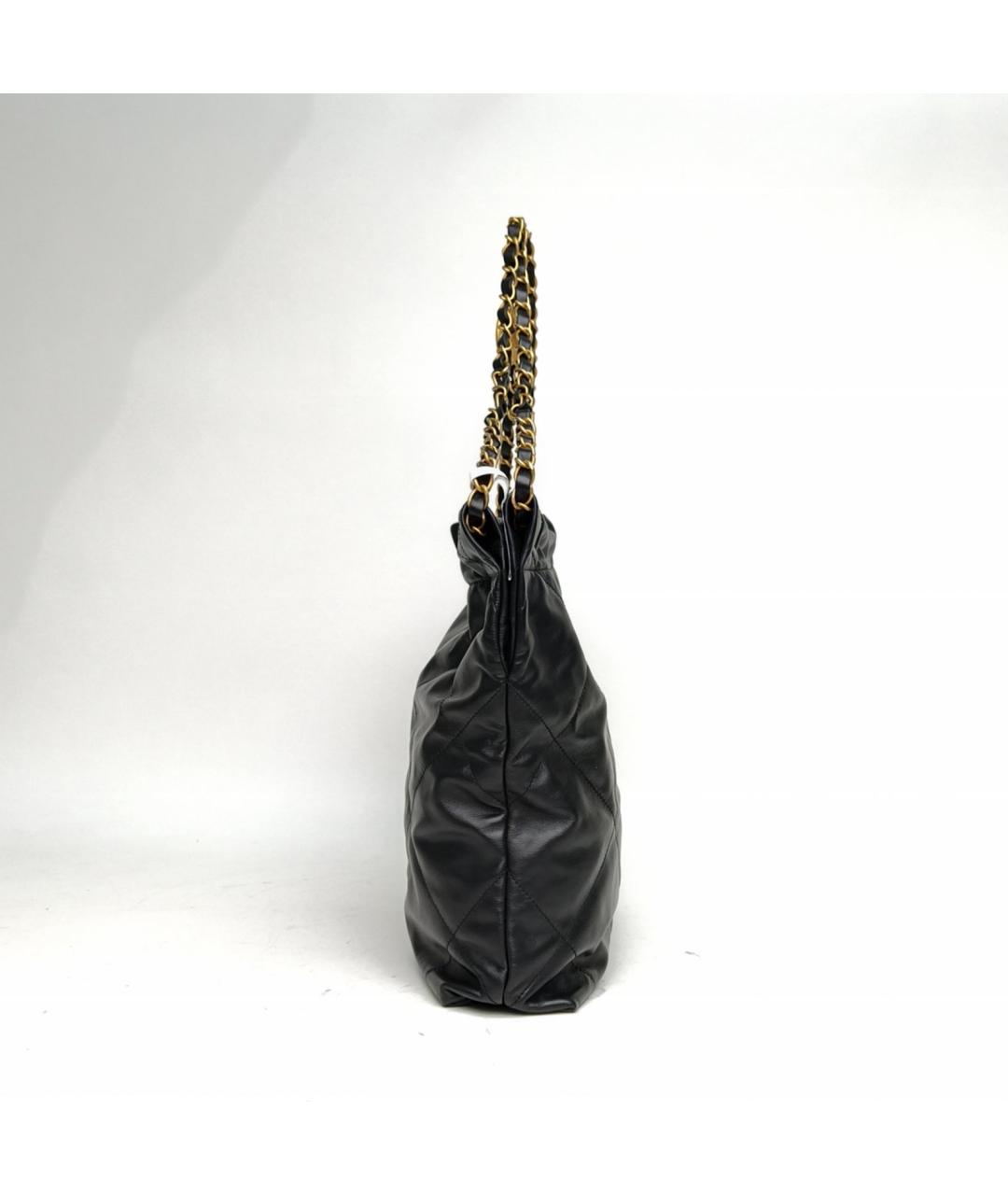 CHANEL Черная кожаная сумка тоут, фото 3