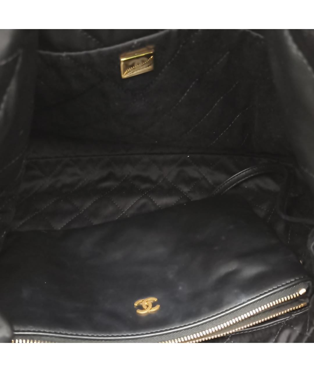 CHANEL Черная кожаная сумка тоут, фото 9