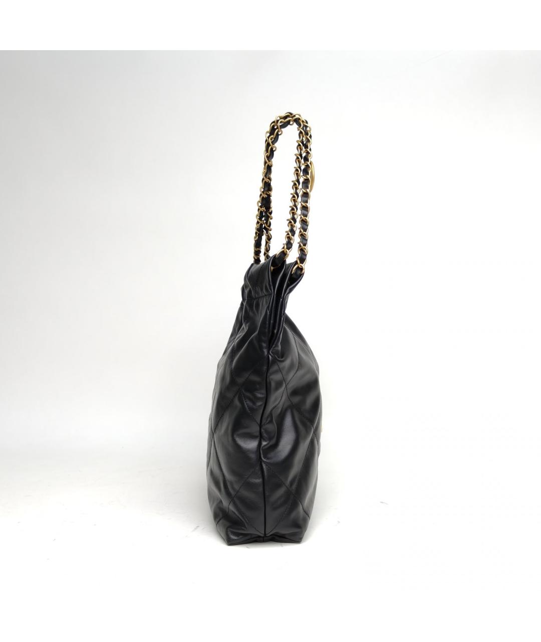 CHANEL Черная кожаная сумка тоут, фото 5