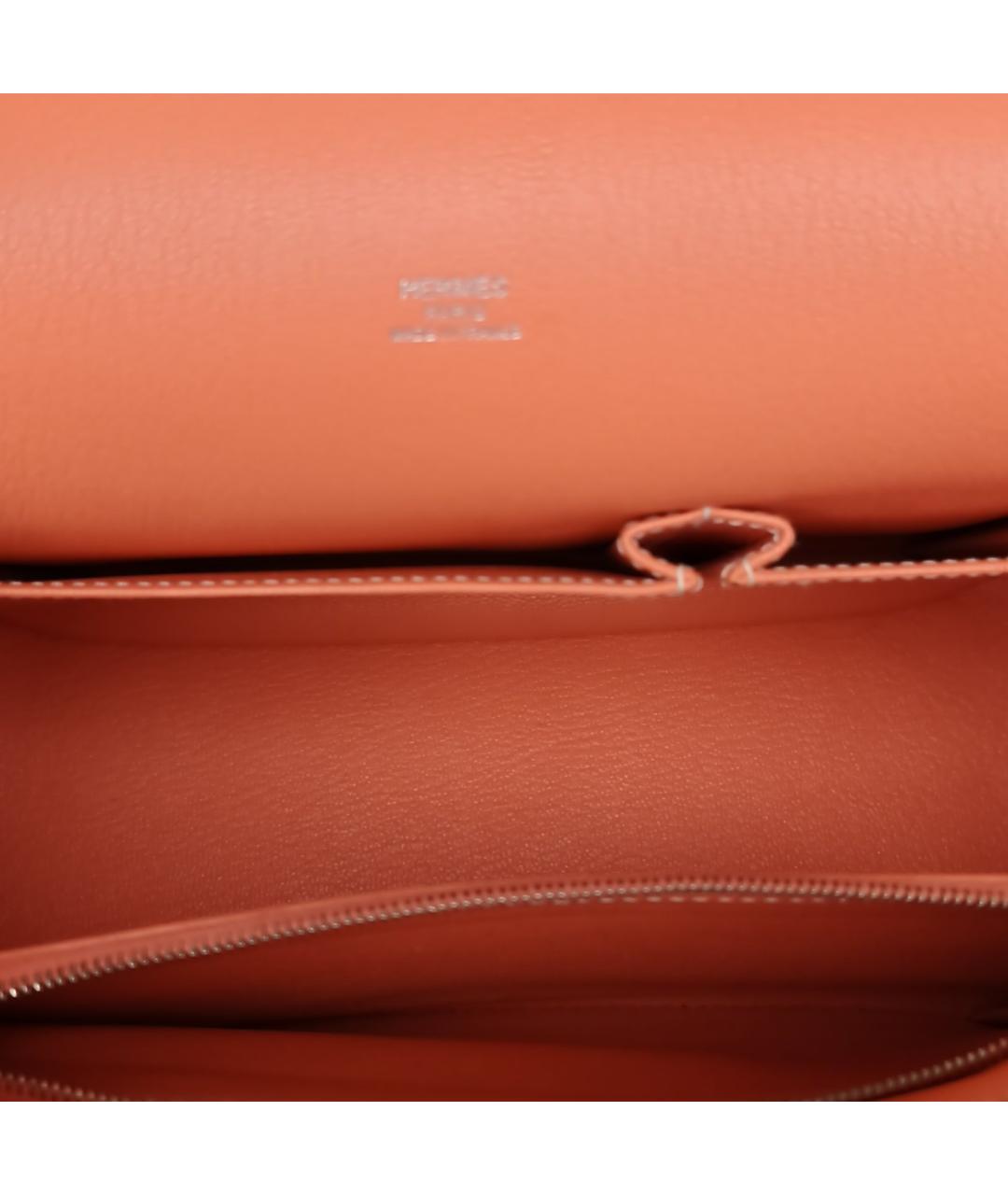 HERMES Коралловая кожаная сумка через плечо, фото 8
