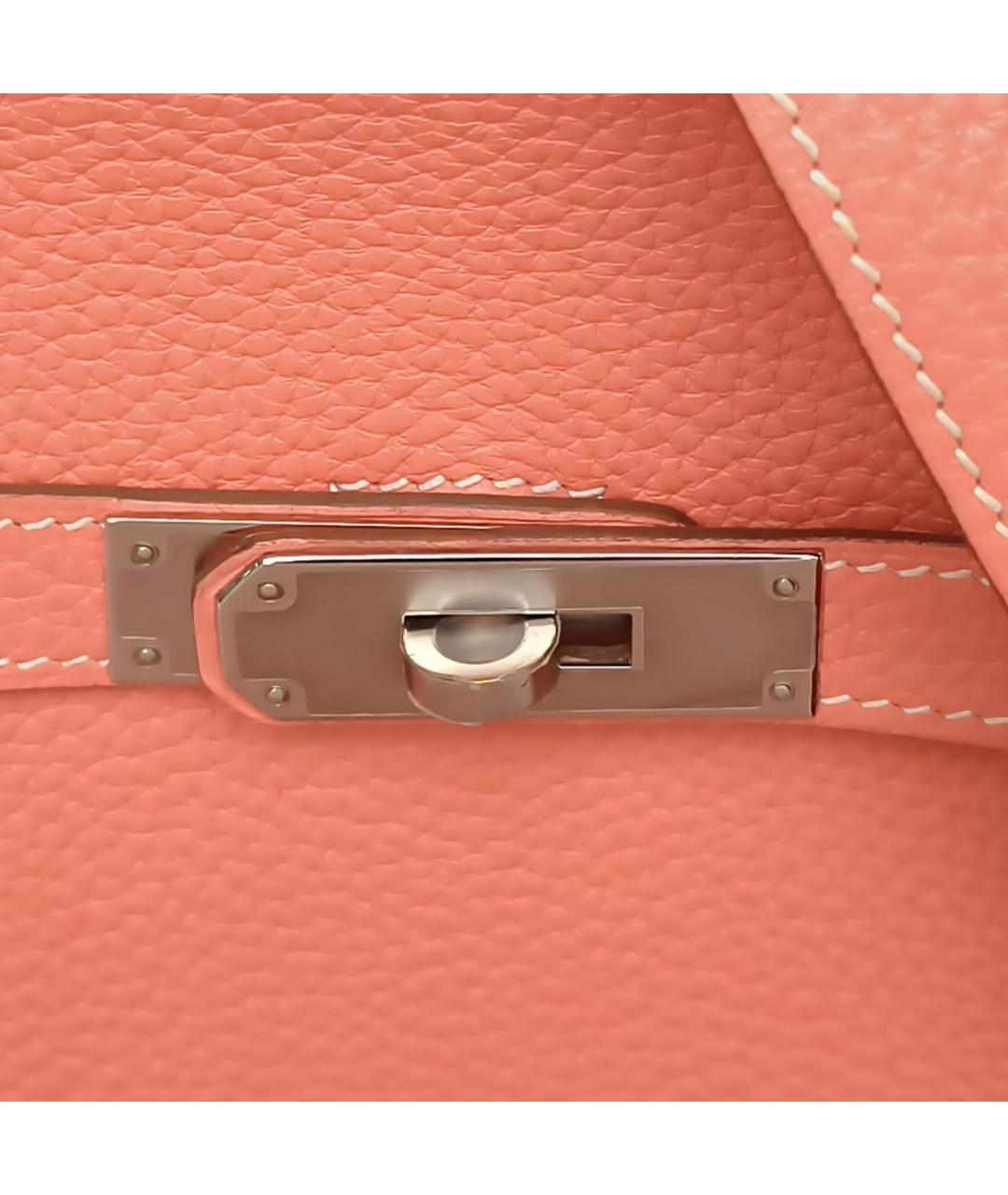 HERMES Коралловая кожаная сумка через плечо, фото 7