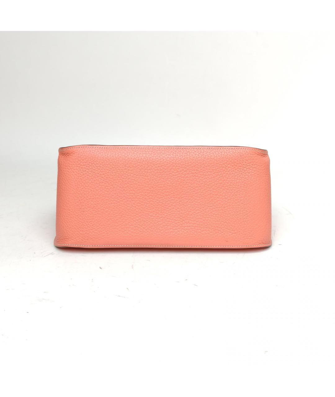 HERMES Коралловая кожаная сумка через плечо, фото 6