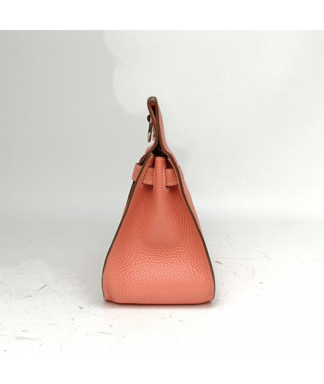 HERMES Коралловая кожаная сумка через плечо, фото 3
