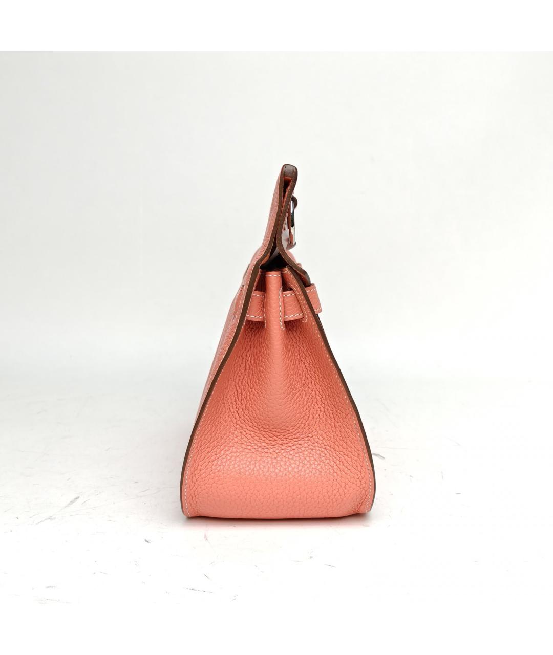 HERMES Коралловая кожаная сумка через плечо, фото 5