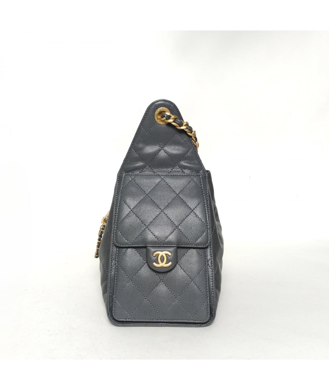 CHANEL Серая кожаная сумка через плечо, фото 8