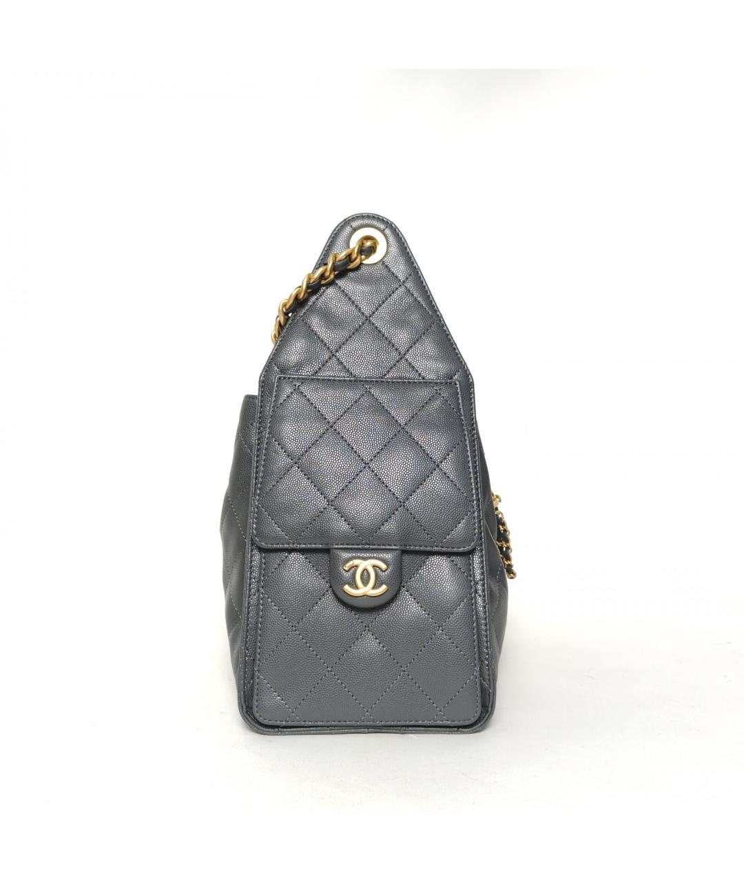 CHANEL Серая кожаная сумка через плечо, фото 6
