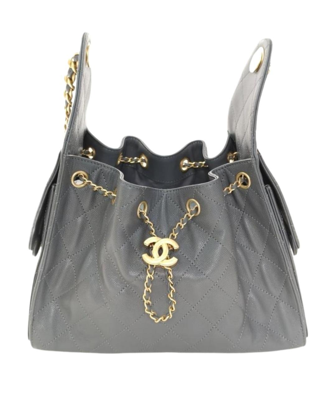 CHANEL Серая кожаная сумка через плечо, фото 1
