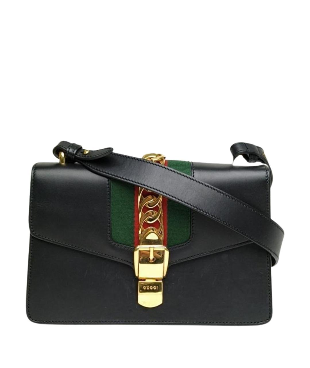 GUCCI Черная кожаная сумка через плечо, фото 1