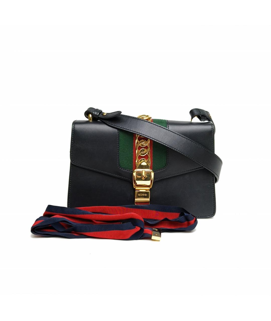 GUCCI Черная кожаная сумка через плечо, фото 9
