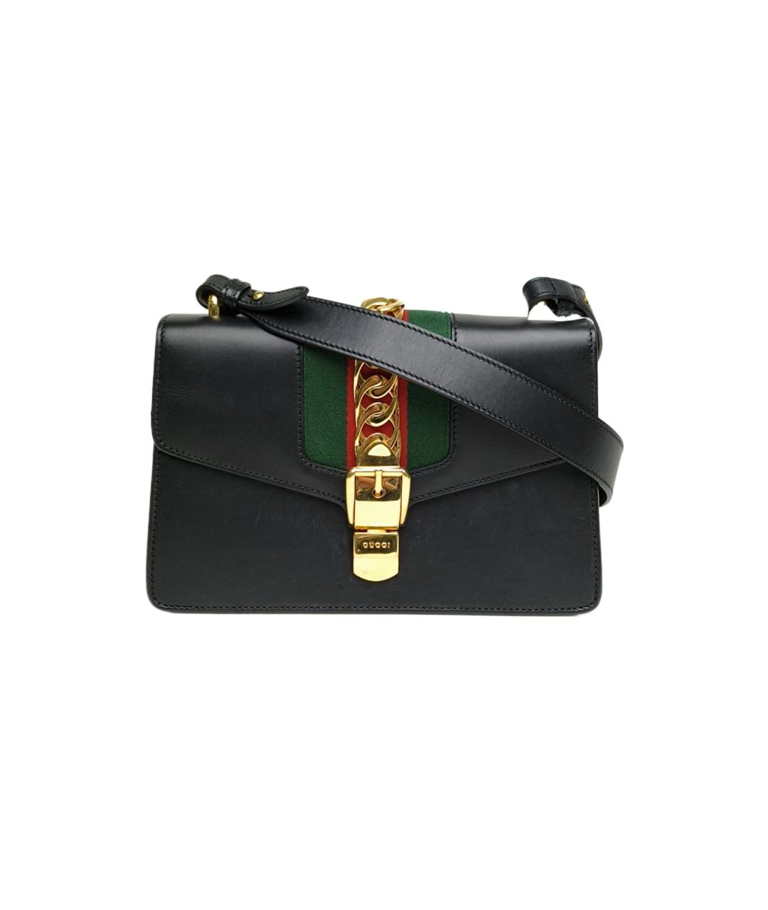 GUCCI Черная кожаная сумка через плечо, фото 10