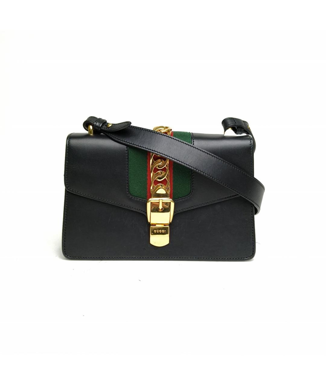 GUCCI Черная кожаная сумка через плечо, фото 2