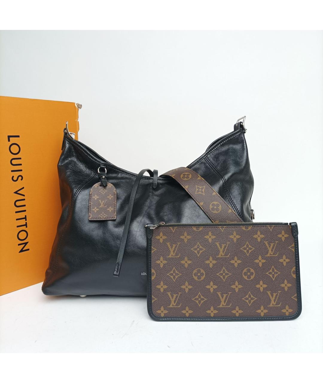 LOUIS VUITTON Черная кожаная сумка через плечо, фото 8